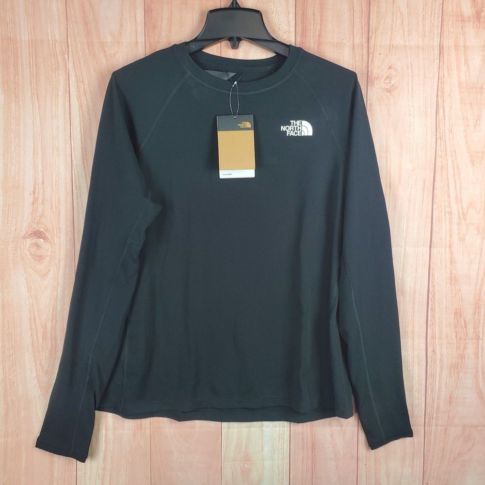 The North Face Fd Pro 160 Crew Top Womens 1X Black Logo Slim Fit Raglan Sleeve